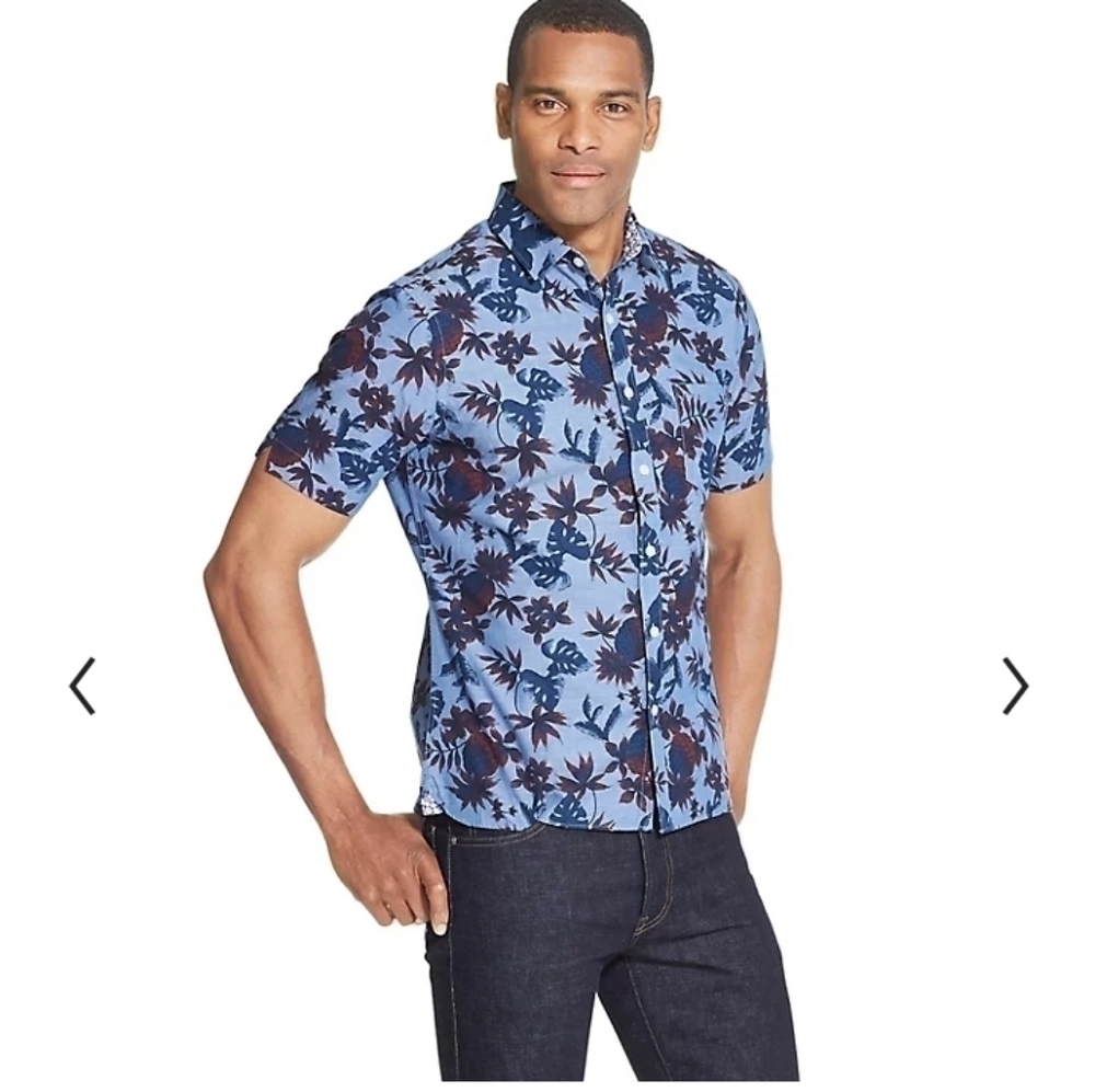 VAN HEUSEN Tropical Spring/Summer Shirt, XL - Picture 3 of 9